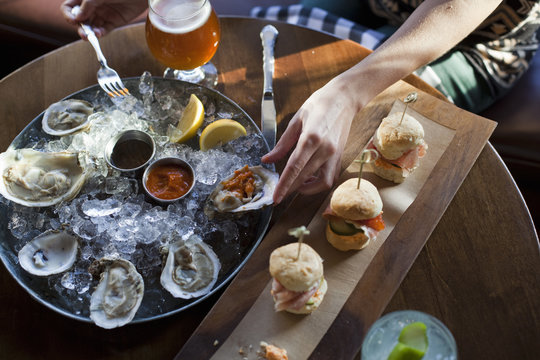 Appetizers served at a pub