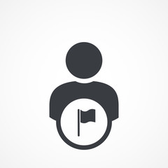 User icon with flag. illustration, business man icon