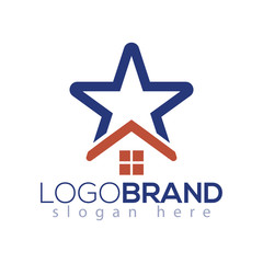 Home Star Logo vector element. home logo template