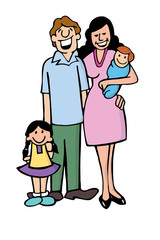 Familia con niña y bebé