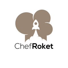 rocket chef logo vector element. chef logo template