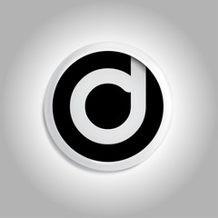 d Letter in circle icon logo element. letter logo template