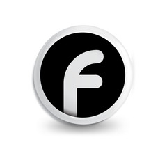 f Letter in circle icon logo element. letter logo template
