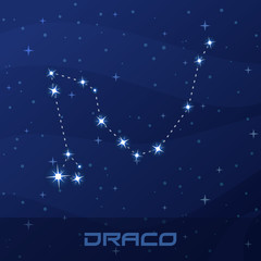 Obraz na płótnie Canvas Constellation Draco, Dragon, night star sky