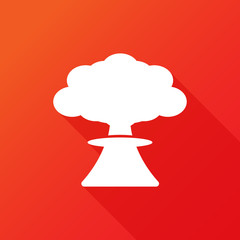 Mushroom cloud. Nuclear blast explosion smoke. Silhouette. Explosion icon. Atomic, Hiroshima, radiation, radioactive icon