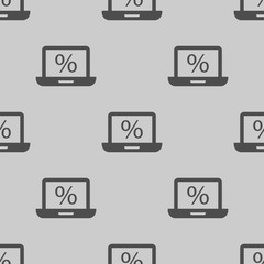 laptop with percent sign, on sale icon vector illustration seamless pattern
