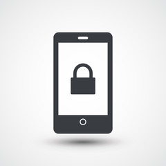 Smartphone Locked. Internet security concept icon. Identification and protection simbol