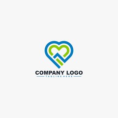 Love charity logo design vector