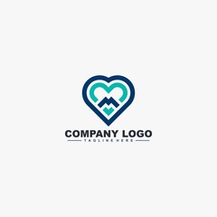 Love charity logo design vector