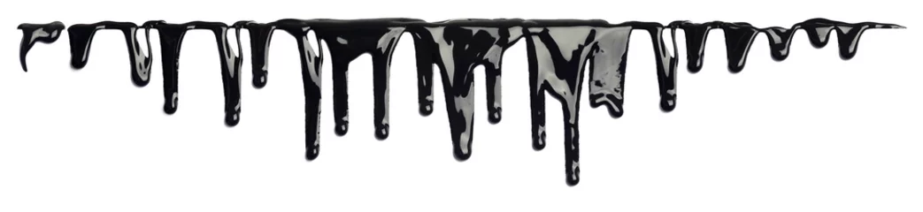  Zwarte inkt verf druipen geïsoleerd op wit © Leigh Prather