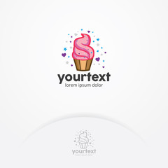 Cupcake logo design, Bread and pastries label vector illustration, Sweet bakery vector logo template