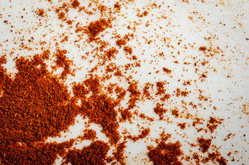 scattering of red chili powder spice