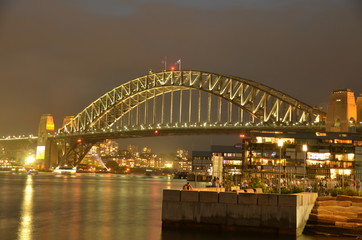 Famous Sydney Harbour Bridge just minutes before the Fireworks begin. Shot on New Years Eve.