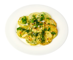 Food for diabetics. Vegetable dish of zucchini