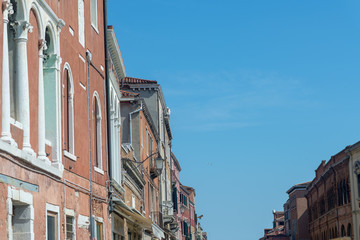 Abstract colorful windows on the island of Burano Venice Italy