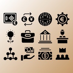 Board, businessman and safebox related premium icon set