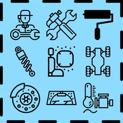 Simple 9 icon set of repair related [iconsRandom:4] vector icons. Collection Illustration
