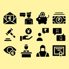 Piggy bank, money and user related premium icon set