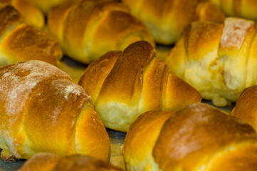 Homemade croissants with sweet filling