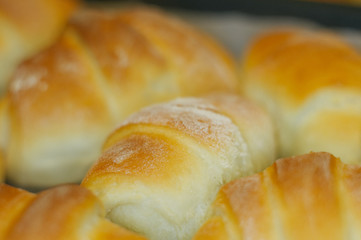 Homemade croissants with sweet filling