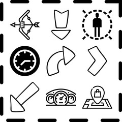 Fototapeta premium Simple 9 icon set of arrow related [iconsRandom:4] vector icons. Collection Illustration