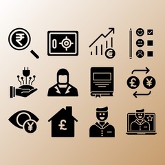 Vision, exchange and engineer related premium icon set