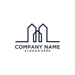 Fototapeta premium Line building logo design