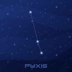 Constellation Pyxis, Compass, night star sky
