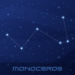 Fototapeta premium Constellation Monoceros, Unicorn, night star sky