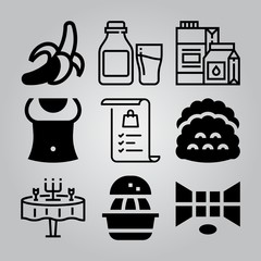 Simple 9 icon set of healthy related [iconsRandom:4] vector icons. Collection Illustration