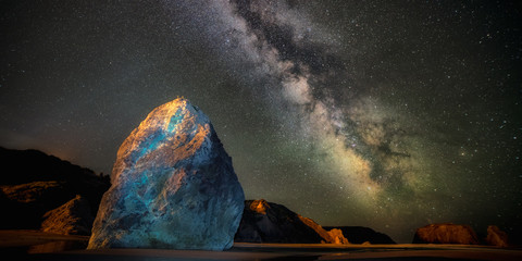 Milky way galaxy Bandon Beach oregon night photography astrophotography