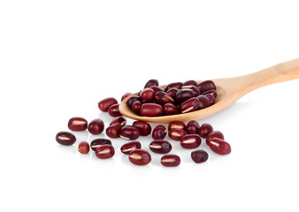 Adzuki Beans, Azuki Beans, red beans on white background.