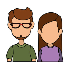 young couple avatars characters
