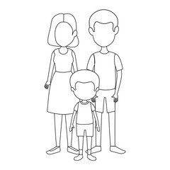 parents couple with son characters