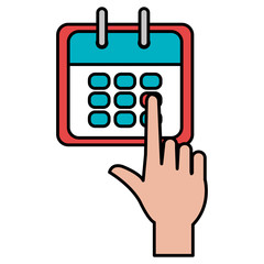 Fototapeta premium hand index with calendar reminder