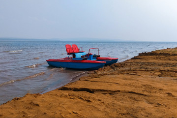 catamaran at the sandy beach