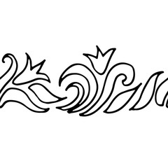 Vector seamless ornament. Simple floral pattern.