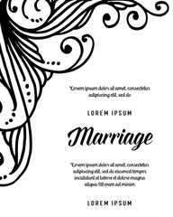 Marriage invitation floral card template vector illustration