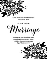 Marriage invitation floral card template vector illustration
