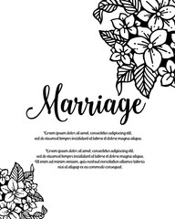 Save the date, marriage invitation card template with flower floral background vector illustration
