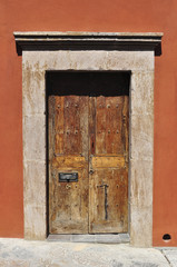 Old Colonial style door in San Miguel de Allende Mexico