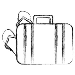 suitcase travel with sandals