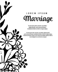Wedding marriage floral template collection vector illustration