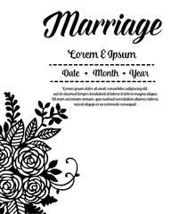 Wedding marriage floral template collection vector illustration