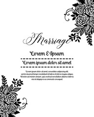 Wedding marriage floral template collection vector illustration