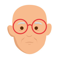 cute grandfather head avatar character
