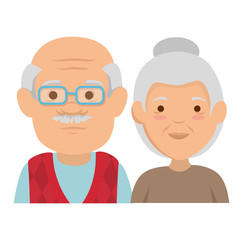 cute grandparents couple avatars characters