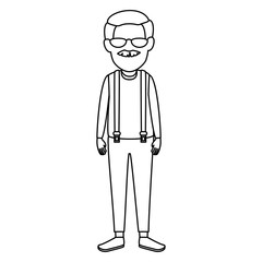 cute grandfather avatar character