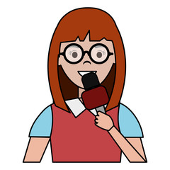 woman news reporter character