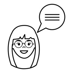 woman with speech bubble